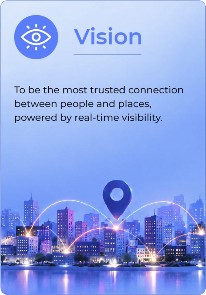 Our Vision: To be the most trusted connection between people and places, powered by real-time visibility.